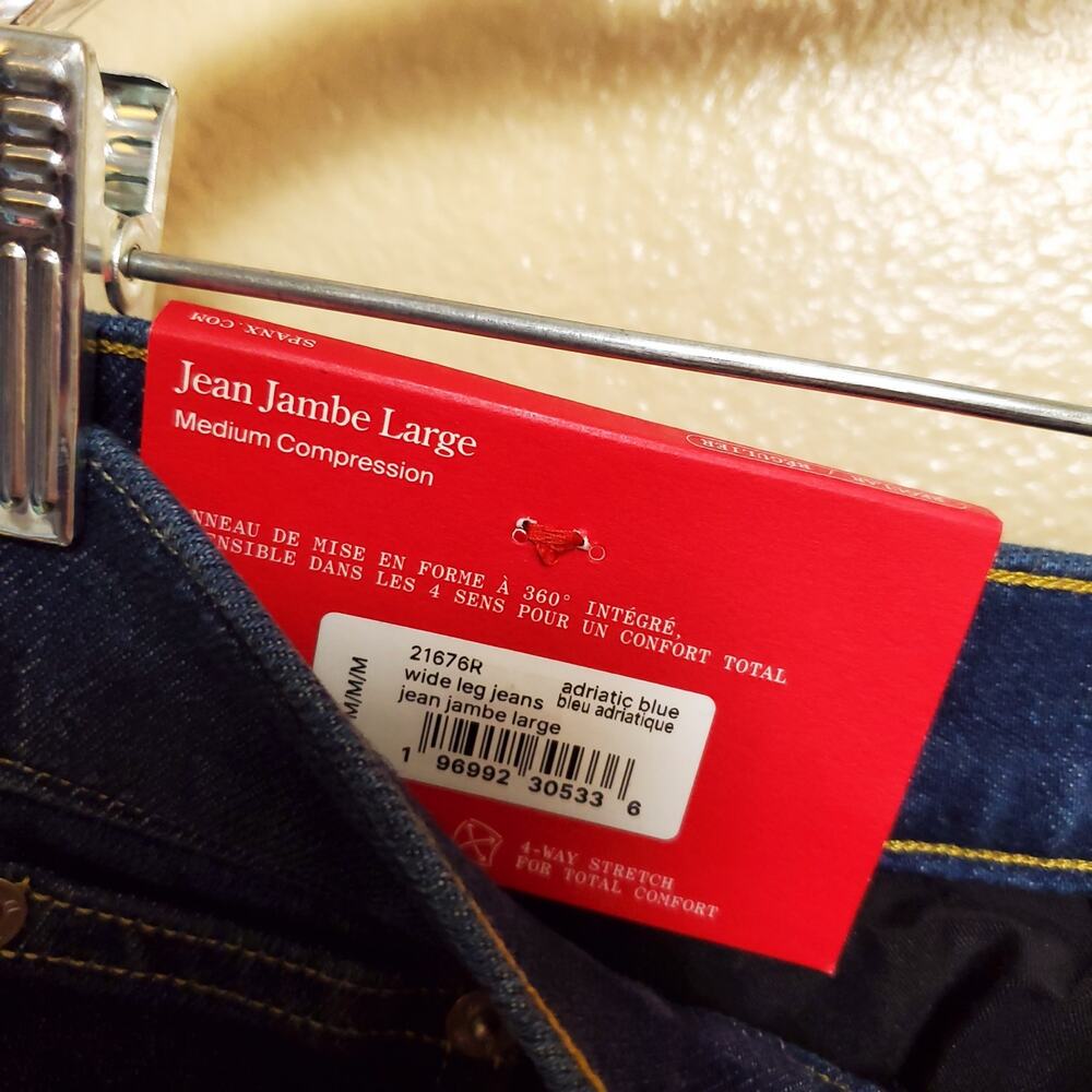 SPANX Denim SPANXshape Authentic 360 Wide Leg Dark Wash Jeans - Picture 7 of 12